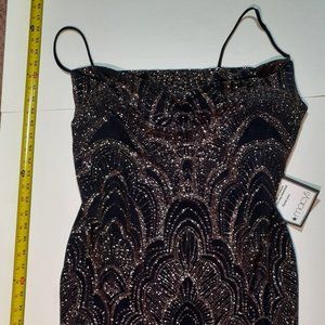 Navy Blue Camisole with Glitter Gold, NWT XL